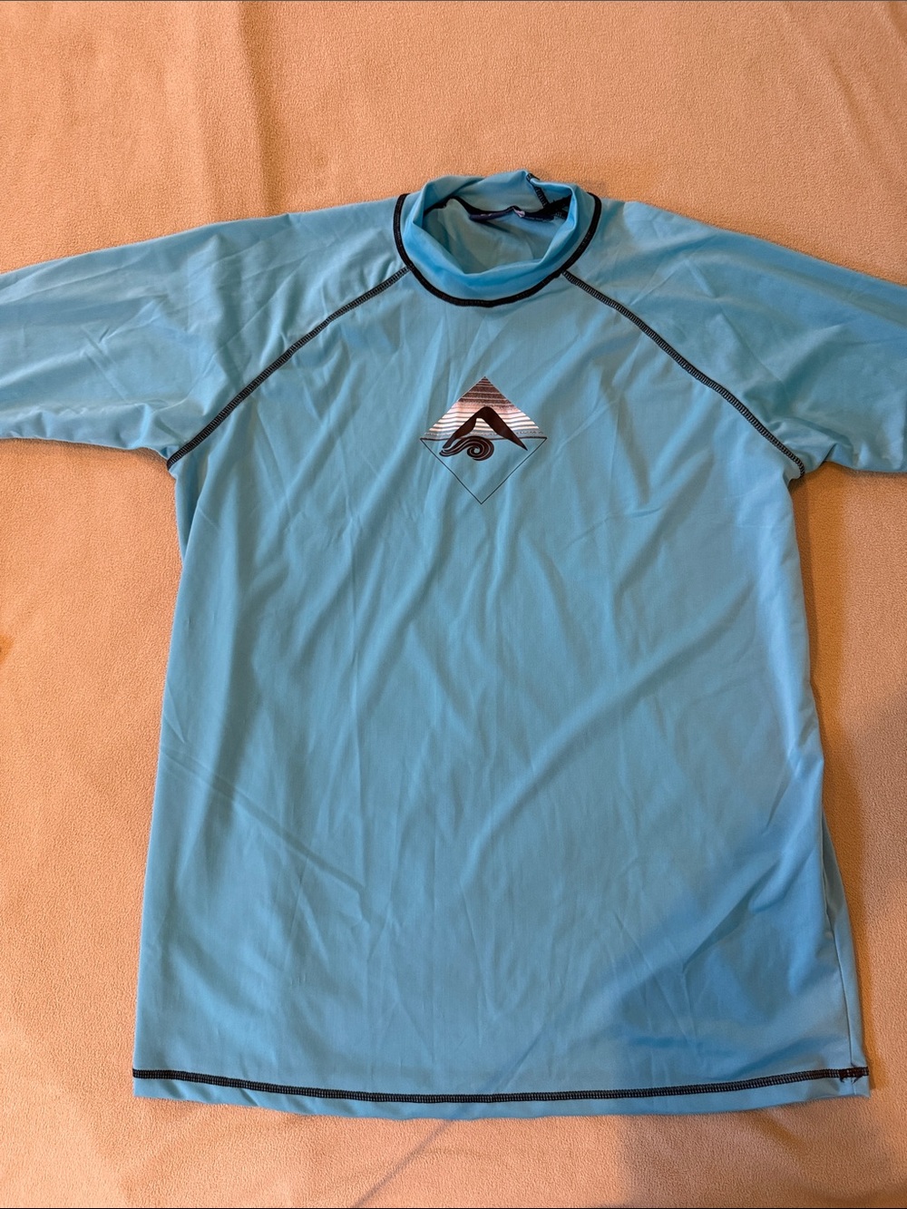 Kanu Surf Light Blue Rash Guard with Black Trim